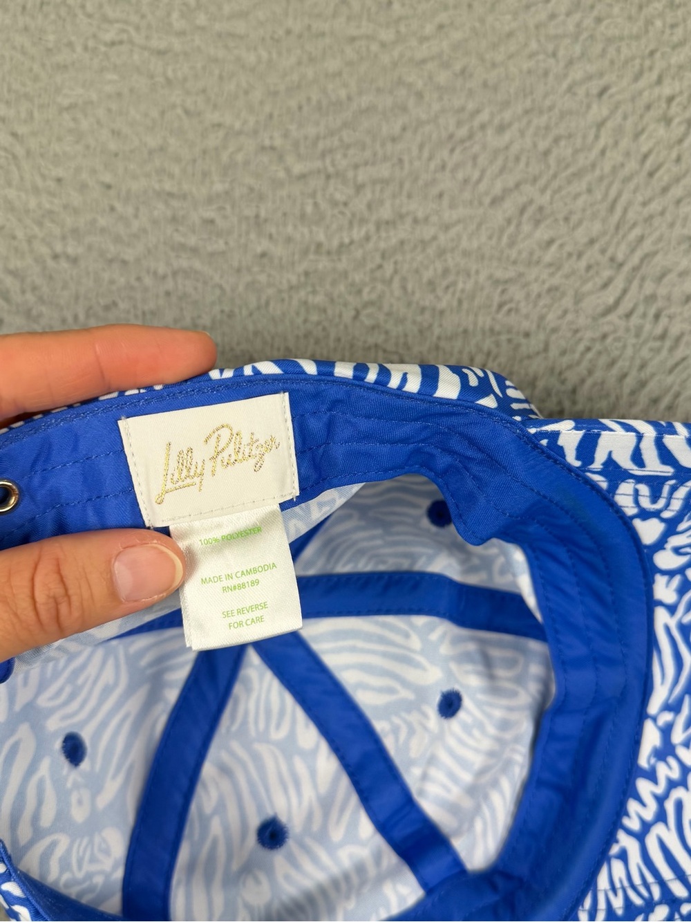 Lilly Pulitzer Run Around Hat Women One Size Blue Adjustable Baseball Cap Active - Picture 8 of 10